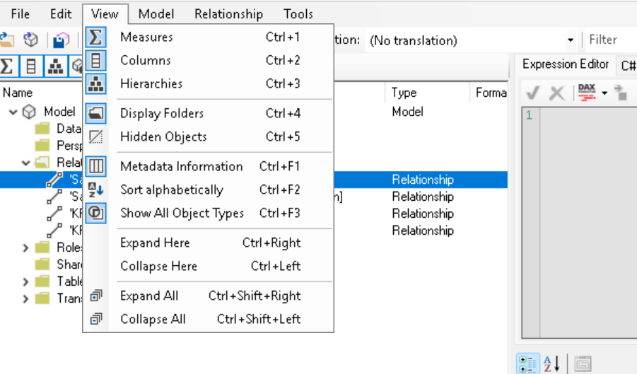 Tabular Editor interface overview