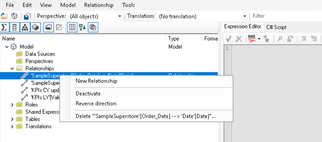 Tabular Editor interface overview